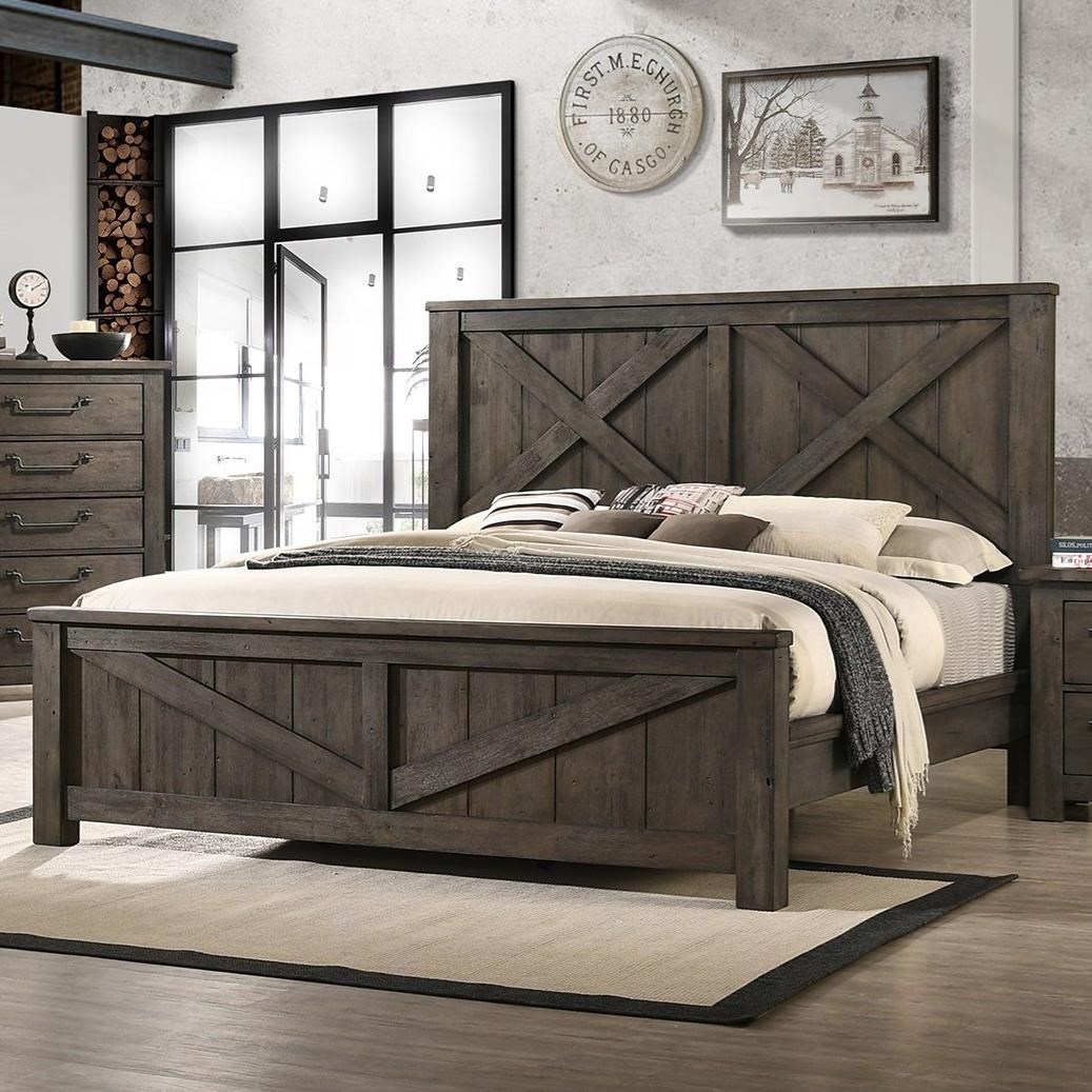 Elements Maverick Modern Farmhouse Queen Bed Royal Furniture Panel Beds